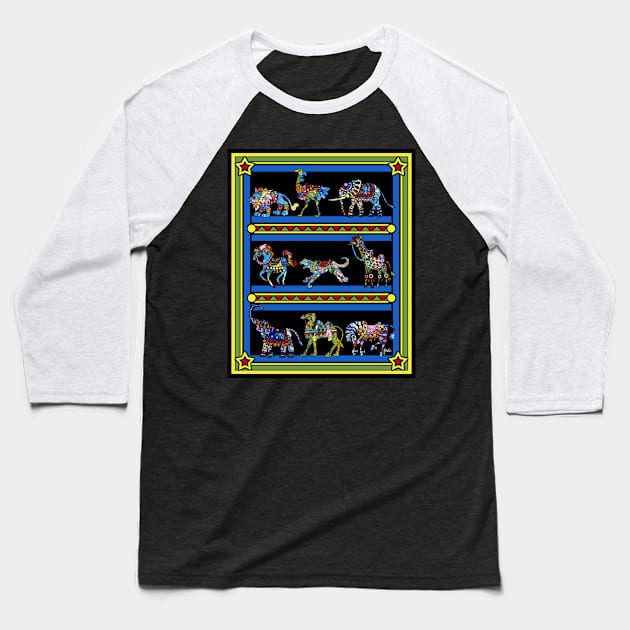 Circus animals Baseball T-Shirt by Zodiart